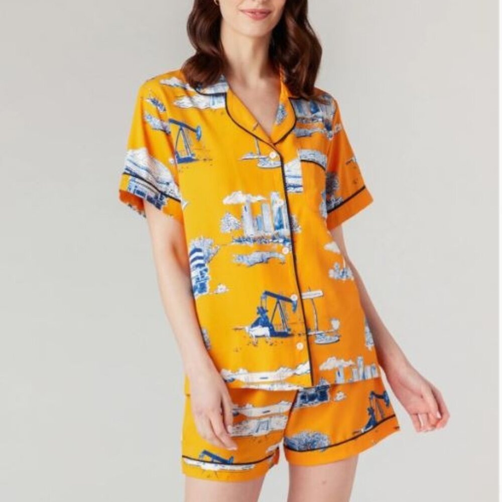 Katie Kime Houston Toile Pajama Shorts Set